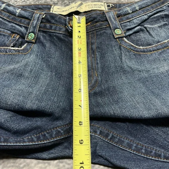 Seven7 Jeans Womens 30x34 Blue Low Rise Bootcut Flare Western Hippie Y2K - Picture 12 of 16